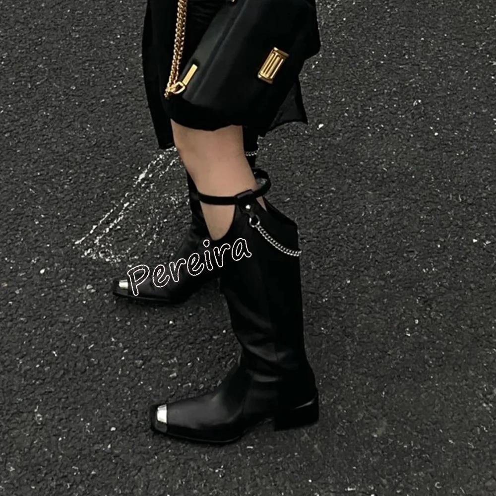 News Black Chain Knee High Boots Women's Autumn Solid Leather Metal Square Toe Buckle Slow Chunky Heel Party Daily Shoes
News Black Chain Knee High Boots Women's Autumn Solid Leather Metal Square Toe Buckle Slow Chunky Heel Party Daily Shoes