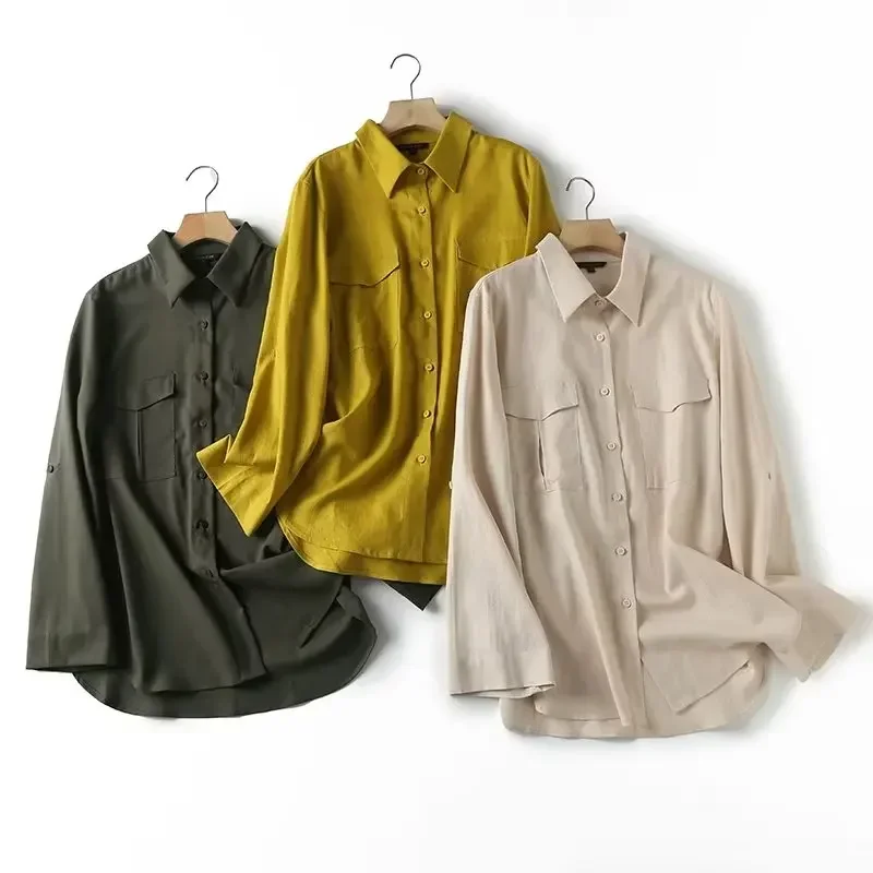 Women's 2023 Fashion Multicolor Leisure Pocket Decoration Women's Sunscreen Shirt Retro Long-sleeved Button-down Long Chic Top
Women's 2023 Fashion Multicolor Leisure Pocket Decoration Women's Sunscreen Shirt Retro Long-sleeved Button-down Long Chic Top