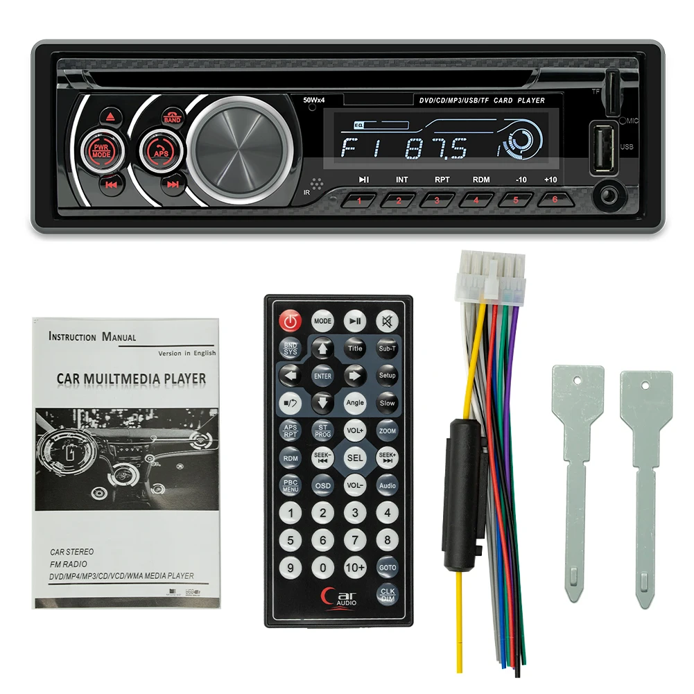 CD Car Radio Stereo Single 1Din Compatible BT Player Handsfree AUX USB TF MP3 FM USB/TF/MP3/CD/DVD/VCD/AUX Host Radio
CD Car Radio Stereo Single 1Din Compatible BT Player Handsfree AUX USB TF MP3 FM USB/TF/MP3/CD/DVD/VCD/AUX Host Radio