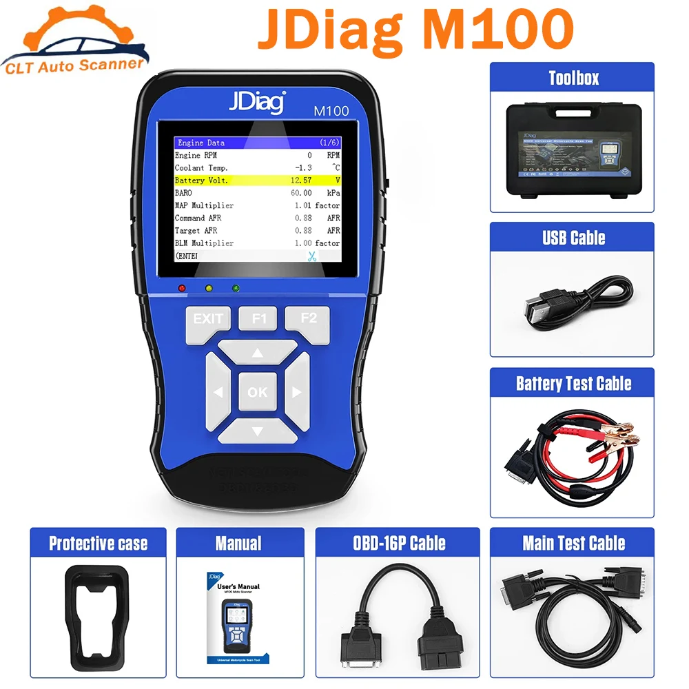 JDiag M100 Motorcycle Diagnostic Tool 2in1 Universal Motorbike Scanner Motor Scan Battery Tester Free Shipping 
JDiag M100 Motorcycle Diagnostic Tool 2in1 Universal Motorbike Scanner Motor Scan Battery Tester Free Shipping