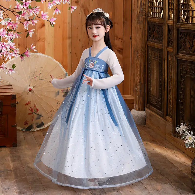 

Children's Hanfu,Girl's Fairy Dress,Summer Super Immortal Chinese Style Princess Tang Dress,Ru Skirt,Girl's Ancient Clothes