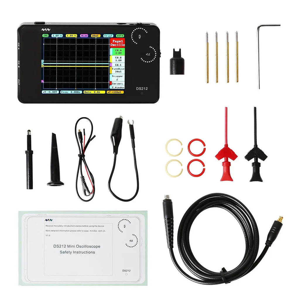 

DSO212 DS212 Digital Storage Oscilloscope Portable Handheld 1MHz 10MSa Electronic Measuring Instruments