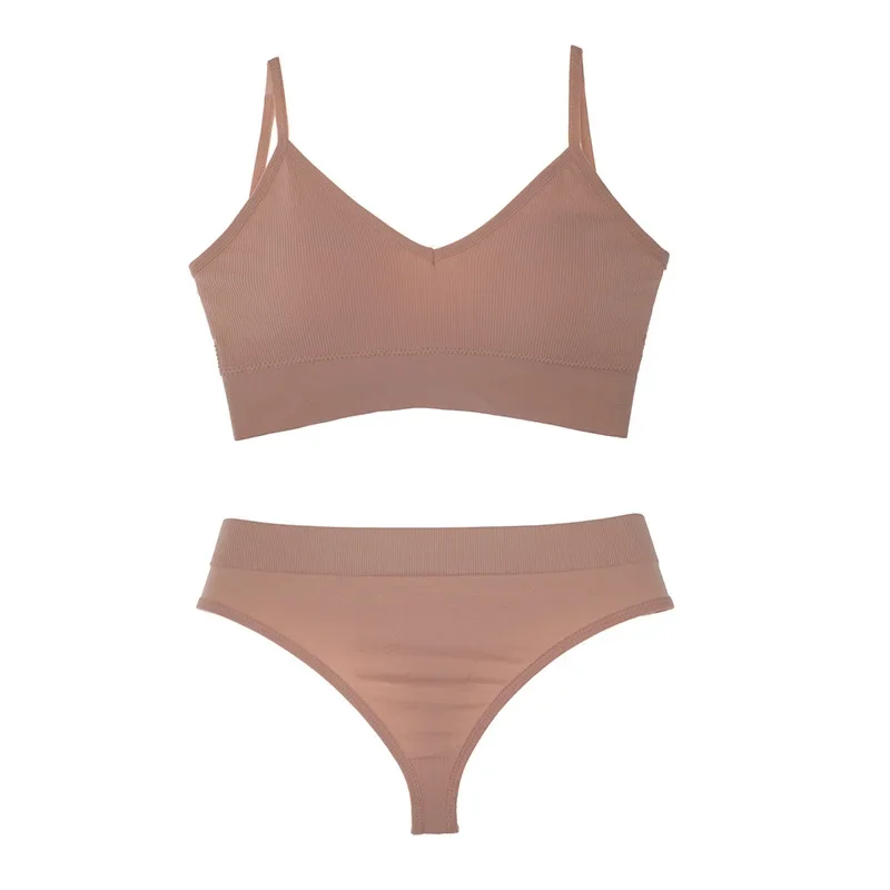 Cotton Female Underwear Set Short skin care kits Ribbed Brassiere Sexy Thong Low Waist Panties Women Seamless Bra Lingerie Set
Cotton Female Underwear Set Short skin care kits Ribbed Brassiere Sexy Thong Low Waist Panties Women Seamless Bra Lingerie Set