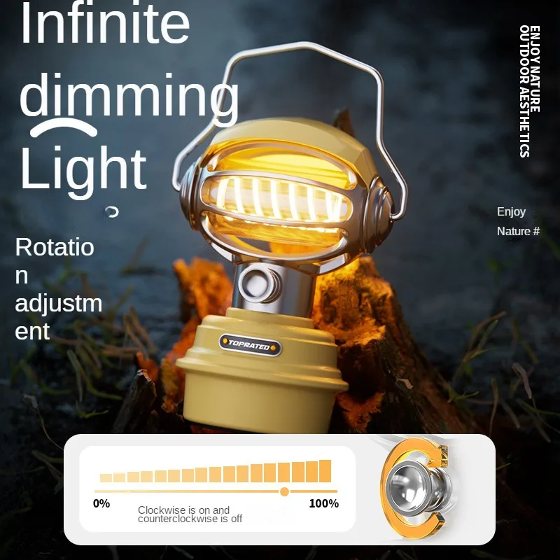 Outdoor Camping Lamp Type-C Fast Charging Lighting Decorative Charging Tent Lamp Retro Portable Camping Lantern
Outdoor Camping Lamp Type-C Fast Charging Lighting Decorative Charging Tent Lamp Retro Portable Camping Lantern