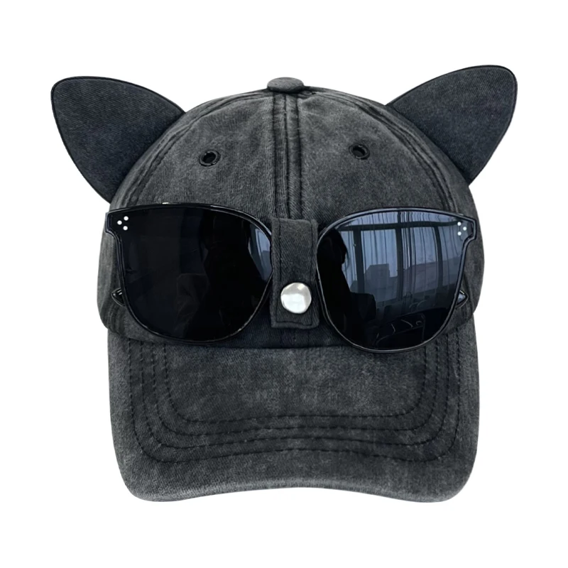 

Designer Men's and Women's Street Aviator Sunglasses Baseball Cap Hat Ears Washed Soft Top Cap Gorras Para Hombres 모자