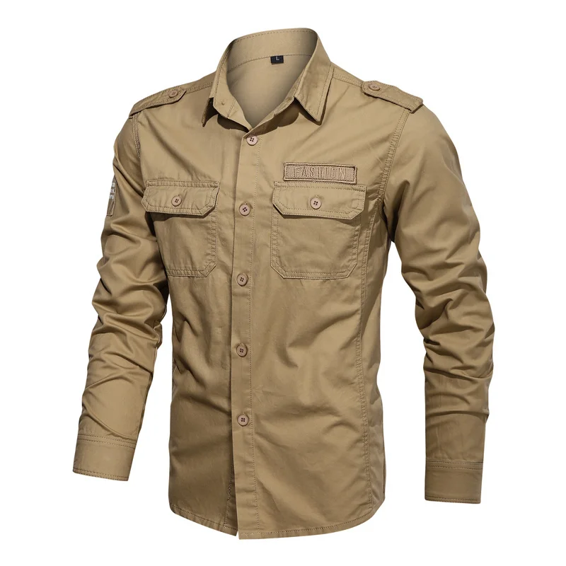 Men's Cotton Casual Cargo Shirt Oversize Pure Solid Shirts Military Army ooling Blouses Plus Size 6XL
Men's Cotton Casual Cargo Shirt Oversize Pure Solid Shirts Military Army ooling Blouses Plus Size 6XL