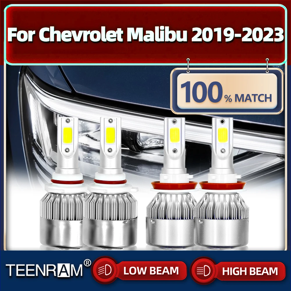 

Светодиодные лампы для фар H11 9005 HB3, дальний и ближний свет, лампы головного света для автомобиля, 12 В, 6000K, белые Противотуманные фары для Chevrolet Malibu 2019, 2020, 2021, 2022, 2023