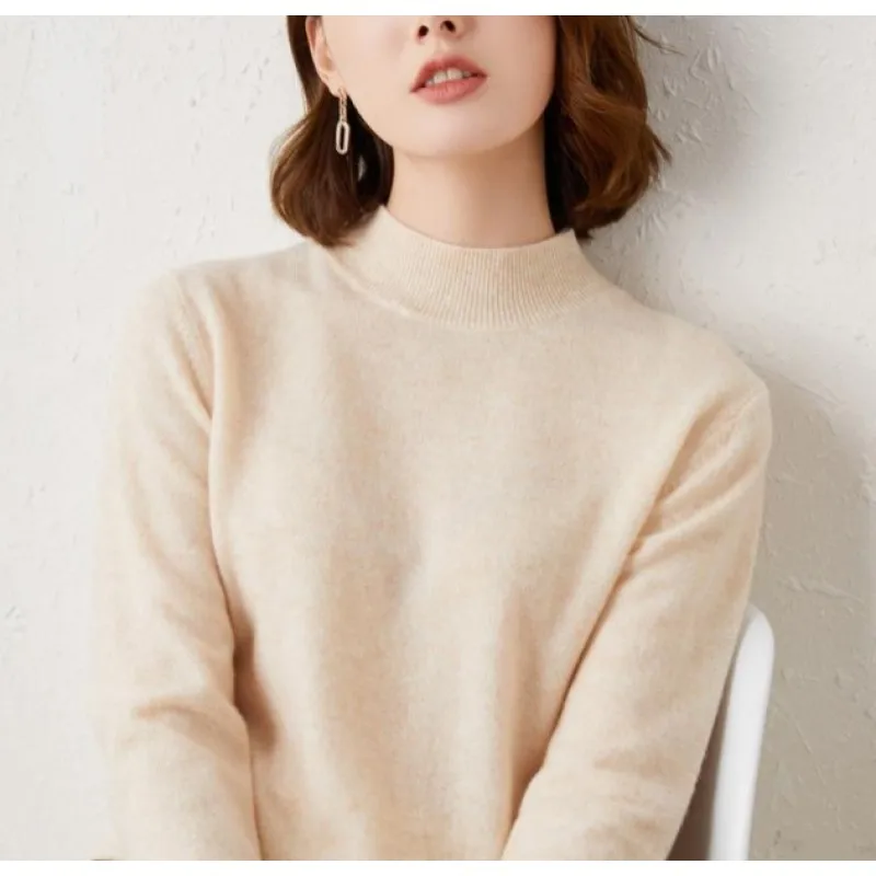 Autumn Winter 2023 Loose Sweater Mock Turtleneck 100%Wool Cashmere Sweater Female Plus-Size Knitted Wool Bottoming Shirt Casual
Autumn Winter 2023 Loose Sweater Mock Turtleneck 100%Wool Cashmere Sweater Female Plus-Size Knitted Wool Bottoming Shirt Casual