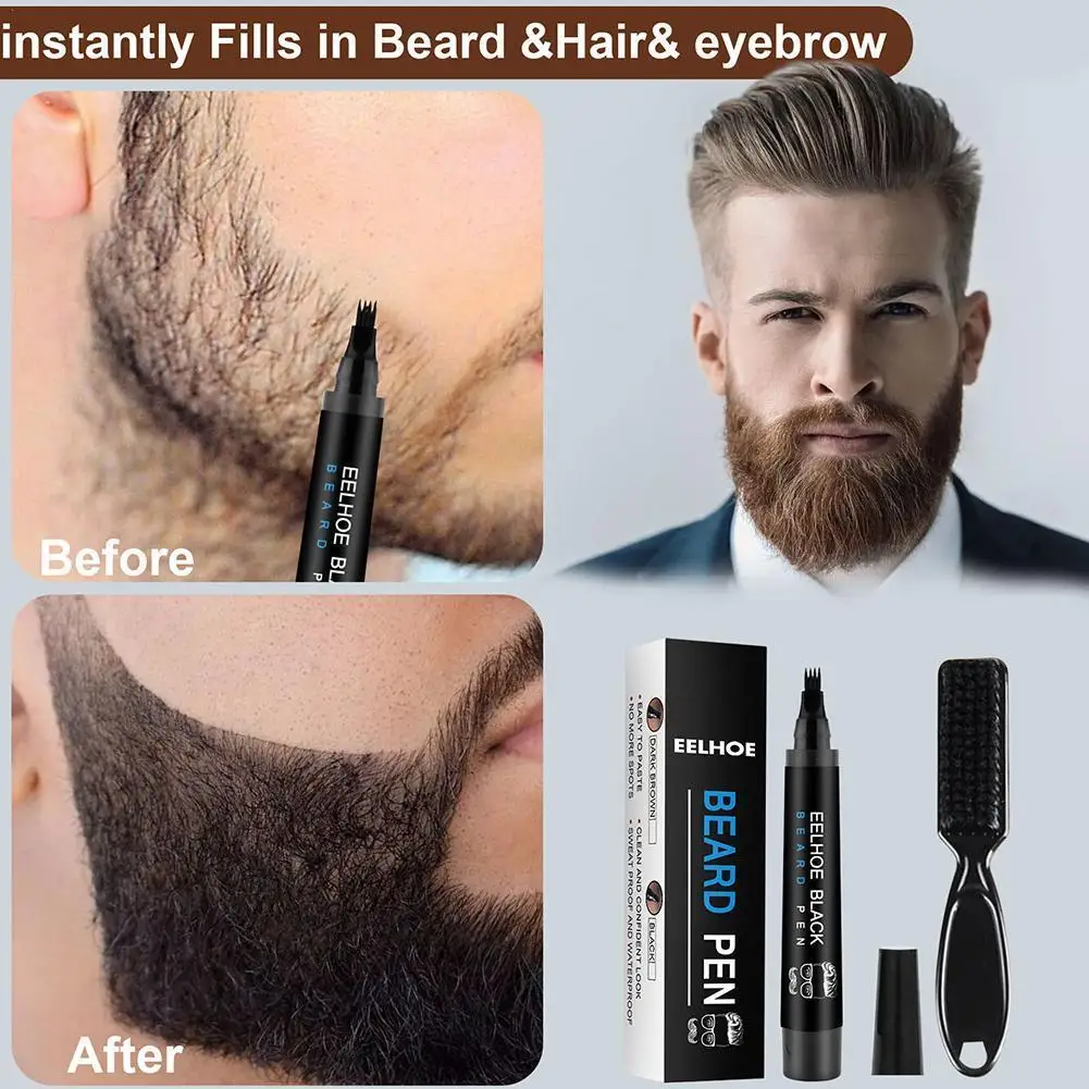 

WaterProof Beard Filler Pencil Long Lasting Coverage Beard Brush Enhancer Moustache Coloring Shaping Tools For Beard