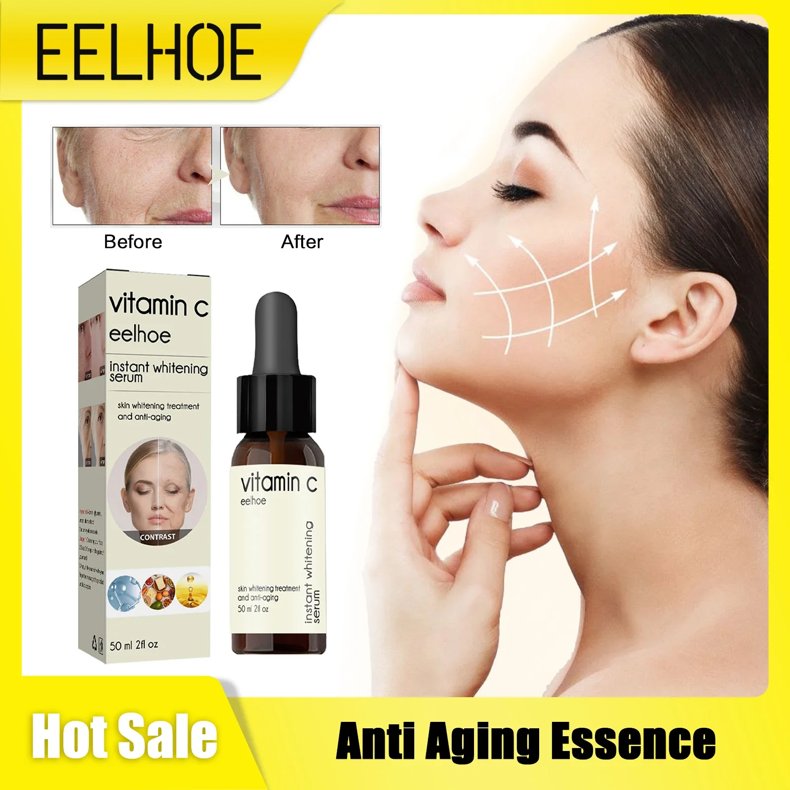 Anti Aging Essence Brightening Vitamin C Fade Spot Deep Moisturizing Removing Darkness Rejuvenating Whitening Glowing Skin Serum
Anti Aging Essence Brightening Vitamin C Fade Spot Deep Moisturizing Removing Darkness Rejuvenating Whitening Glowing Skin Serum