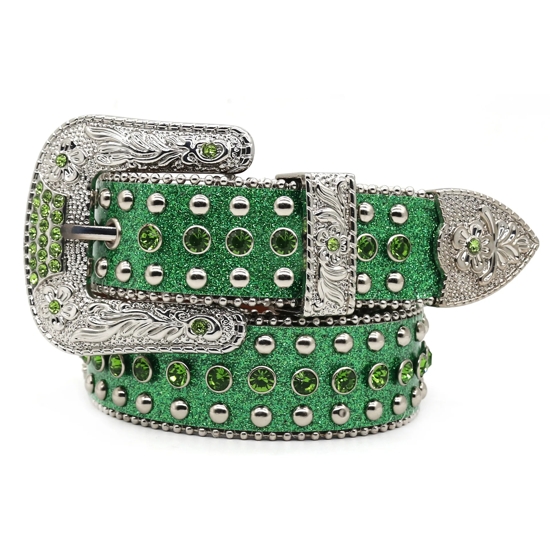 Женский ремень с заклепками, зеленый ремень в стиле панк с гравировкой
Женский ремень с заклепками, зеленый ремень в стиле панк с гравировкой
