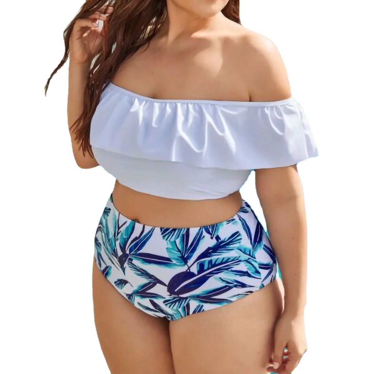 2022 Swimsuit Women High Waist Off Shoulder Printed Tankini White Leaves Print Swimwear for Women Plus Size YS219
2022 Swimsuit Women High Waist Off Shoulder Printed Tankini White Leaves Print Swimwear for Women Plus Size YS219
