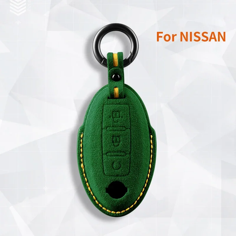 

Car Key Case Cover Shell Keychain for Nissan Qashqai Juke J10 J11 X-Trail T32 T31 Kick Tiida Pathfinder for Nissan Suede Key Fob