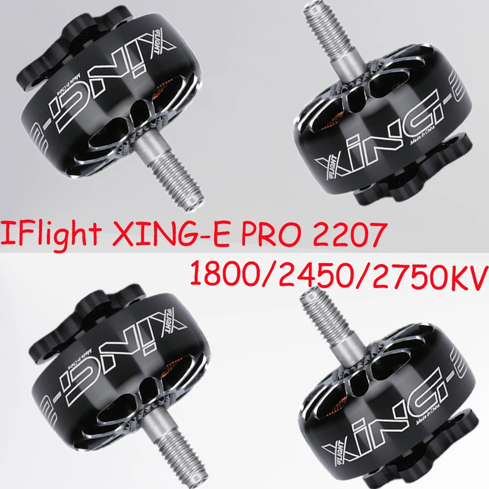 4pcs Iflight XING-E Pro 2207 1800kv 6s 2450kv/2750kv 4s Brushless Motor 5mm Hollow Shaft For 5-6inch Propeller
4pcs Iflight XING-E Pro 2207 1800kv 6s 2450kv/2750kv 4s Brushless Motor 5mm Hollow Shaft For 5-6inch Propeller