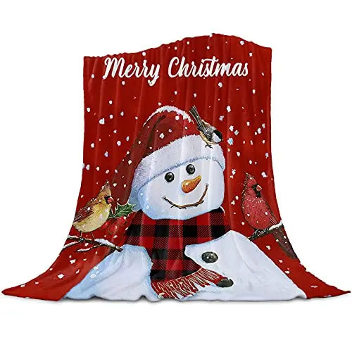 

Merry Christmas Flannel Fleece Blanket Super Soft Cozy Snowflake Xmas Tree Retro Truck Throw Microfiber