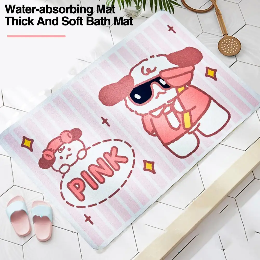 

Water-absorbing Mat Shower Floor Mat Plush Bathroom Rugs Soft Absorbent Non-slip Mats for Tub Door Bedroom Easy to Microfiber