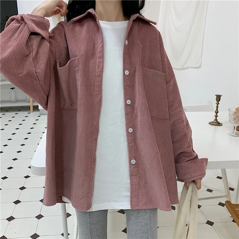

Cheap wholesale 2020new Spring Summer Autumn Hot selling women's fashion casual ladies work corduroy Shirts women blouses MA1007