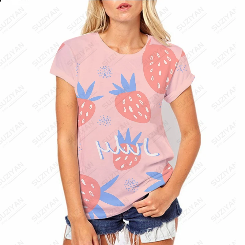 2023Summer Fashion New Women's Short Sleeve T-shirt Fruit Strawberry 3D Printing Women's Short Sleeve Hawaiian Style Women's Top
2023Summer Fashion New Women's Short Sleeve T-shirt Fruit Strawberry 3D Printing Women's Short Sleeve Hawaiian Style Women's Top