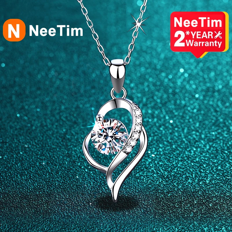 NeeTim Moissanite Necklace for Women Wedding Fine Jewelry with Certificates 925 Sterling Sliver Plated 18k White Gold Pendant
NeeTim Moissanite Necklace for Women Wedding Fine Jewelry with Certificates 925 Sterling Sliver Plated 18k White Gold Pendant