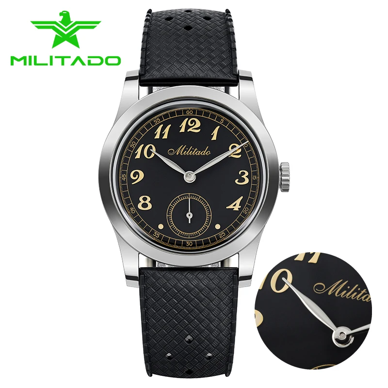 

Militado 36mm Classic Retro Watch VD78 Quartz Movement Waterproof 316L Solid Stainless Steel Vintage Military Homage Watch ML01