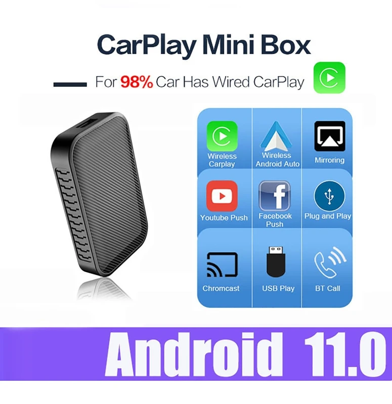 3 в 1 беспроводной автомобильный адаптер Android для автомобилей Ai Box CarPlay для Youtube Audi Mercedes Toyota VW Passat Ford Golf Renault Mazda
3 в 1 беспроводной автомобильный адаптер Android для автомобилей Ai Box CarPlay для Youtube Audi Mercedes Toyota VW Passat Ford Golf Renault Mazda