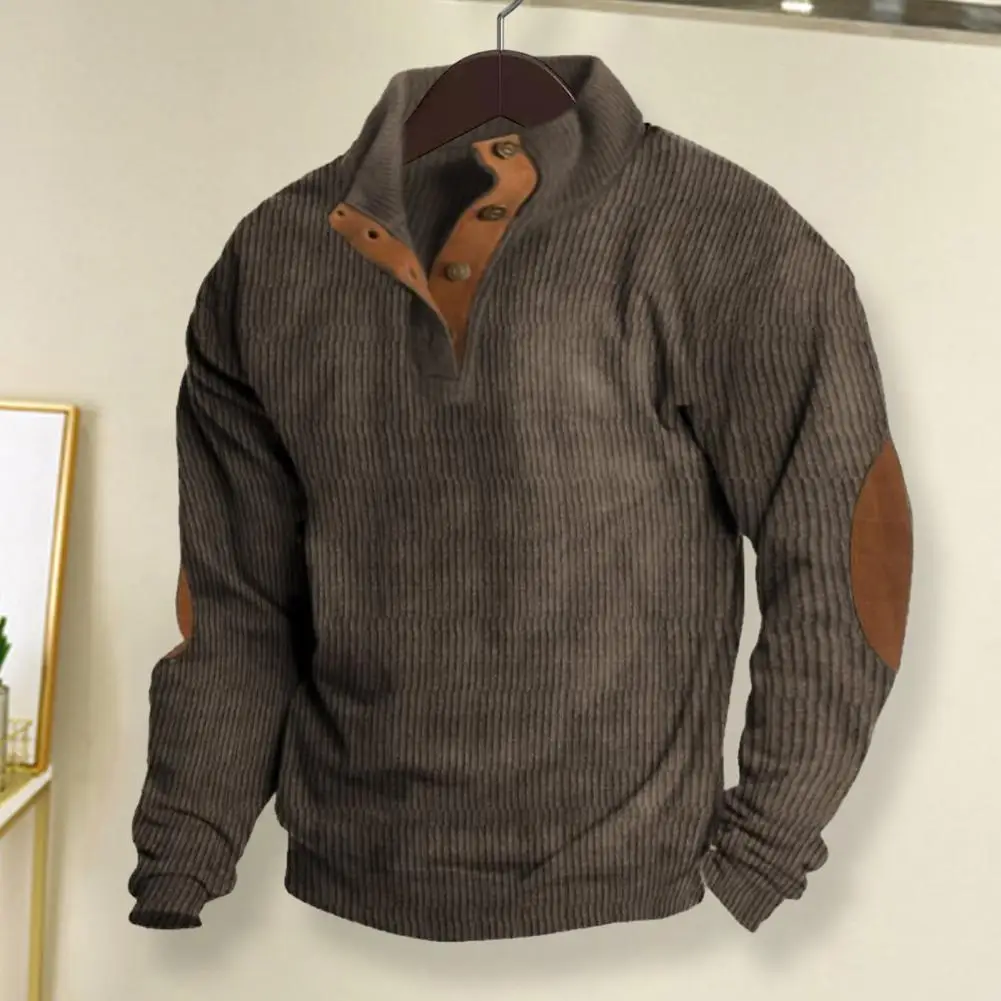 Casual Sweatshirt Stylish Men's Color Matching Patchwork Sweatshirt Buttoned Collar Soft Long Sleeve Pullover for Fall Spring
Casual Sweatshirt Stylish Men's Color Matching Patchwork Sweatshirt Buttoned Collar Soft Long Sleeve Pullover for Fall Spring