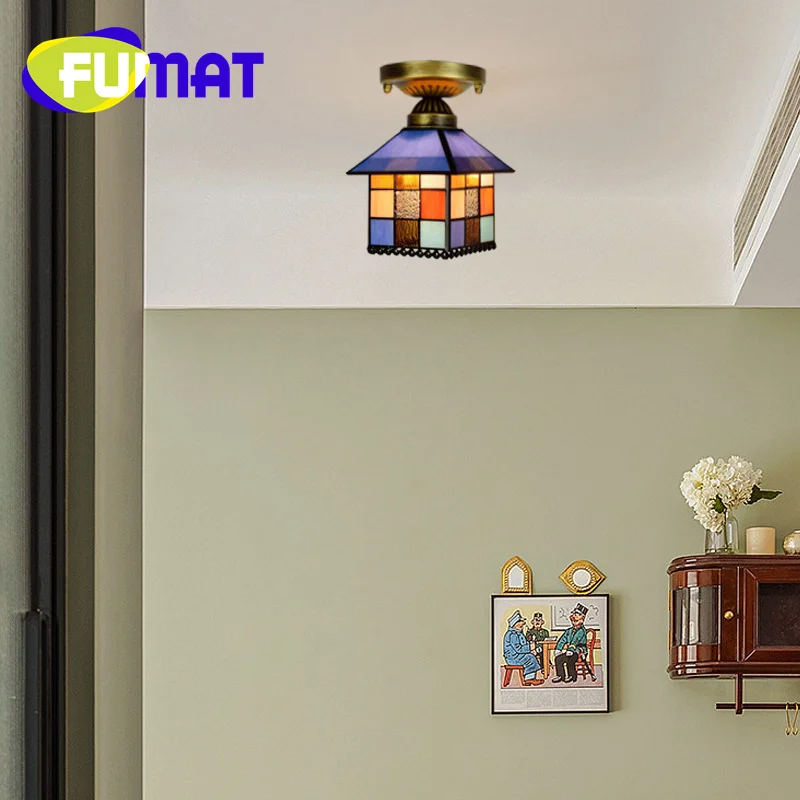 FUMAT Tiffany 8-inch stained glass ceiling light deco bedroom aisles hallway balconies small houses with LED light chandelier
FUMAT Tiffany 8-inch stained glass ceiling light deco bedroom aisles hallway balconies small houses with LED light chandelier