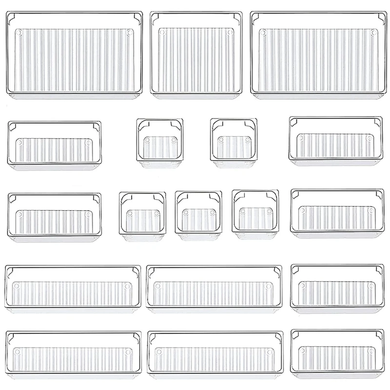 18 шт., прозрачные ящики для хранения макияжа 
18 шт., прозрачные ящики для хранения макияжа