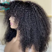 Short Curly Wig With Bangs Human Hair 200Density Thick Afro Kinky Curly Wigs For Black Women Full Machine Made Scalp Top Wig 
Short Curly Wig With Bangs Human Hair 200Density Thick Afro Kinky Curly Wigs For Black Women Full Machine Made Scalp Top Wig