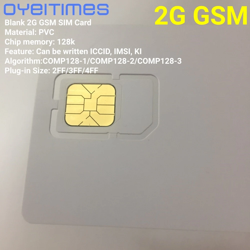 

OYEITIMES 2G GSM SIM Card Blank SIM Card 2G Programmable GSM SIM Card ICCID IMSI PIN PUK ADM KI COMP128 Algorith Without OP/OPC