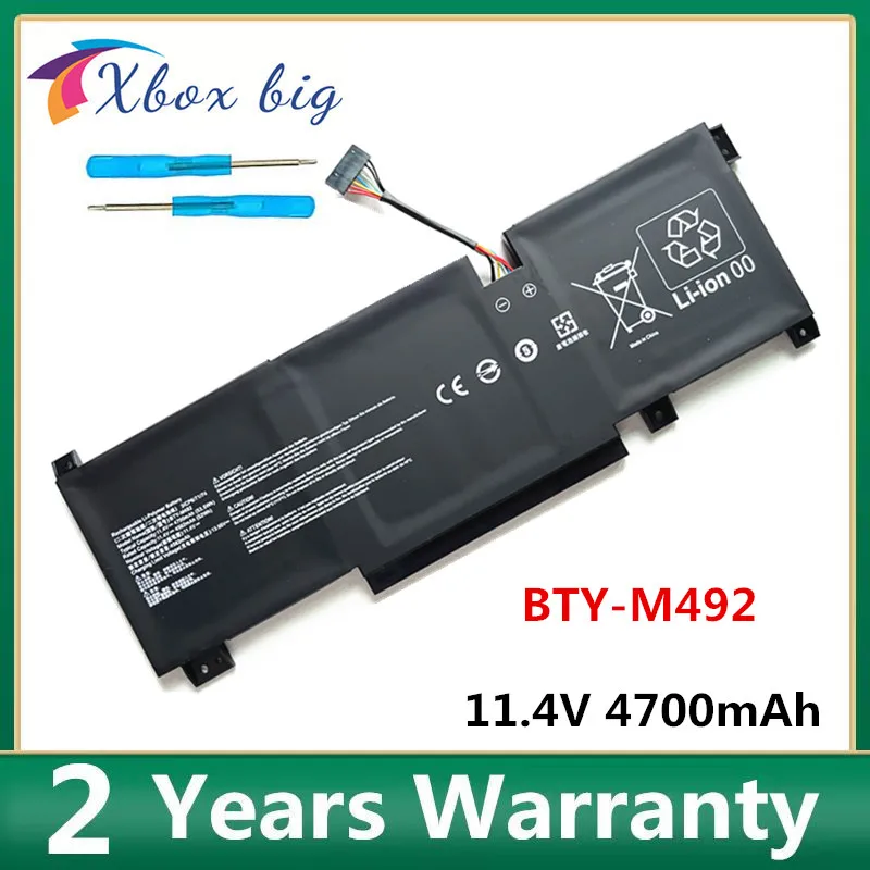 

New BTY-M492 Laptop Battery For MSI Pulse GL66 GL76 11UDK,11UEK,11UCK,Sword 17 A11UD,Bravo 15 B5DD-200PH,Katana GF66 GF76 53.5Wh