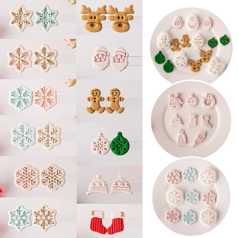 Multiple Styles Christmas Soft Pottery Clay Cutting Mold Cartoon Santa Elk Snowflake Textured Soft Ceramic Earring Clay Embossed
Multiple Styles Christmas Soft Pottery Clay Cutting Mold Cartoon Santa Elk Snowflake Textured Soft Ceramic Earring Clay Embossed