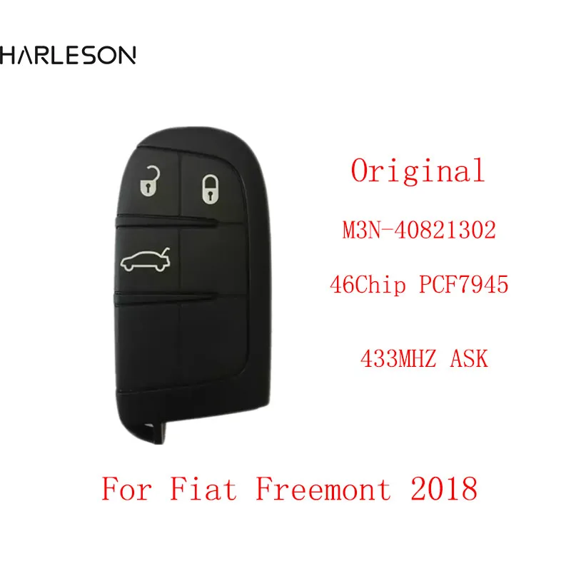 

3 Button Key For Fiat Freemont 2018 Smart Remote Fob 433MHZ PCF7945 46Chip M3N-40821302 With Emergency Key