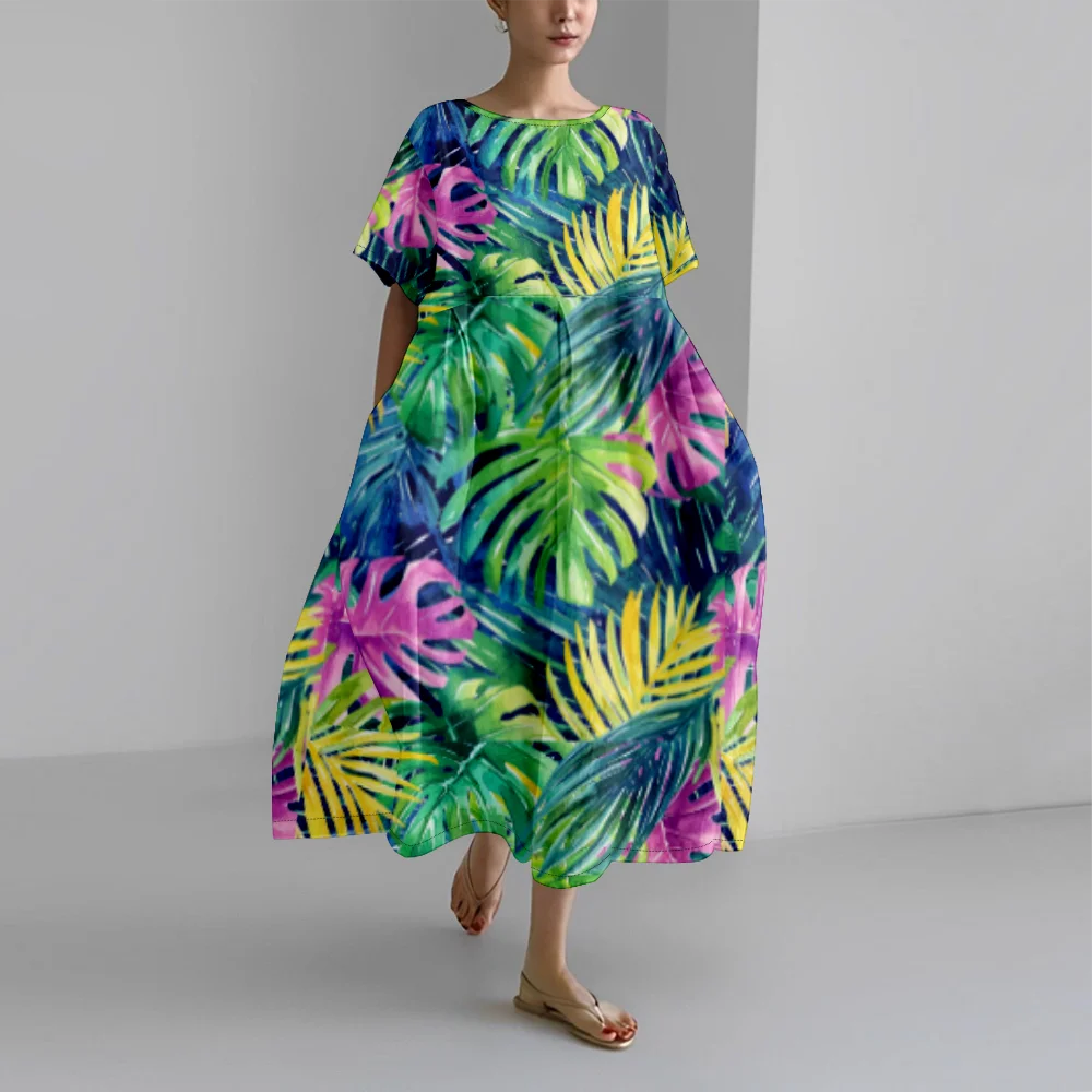 Summer Dress Luxury Stylish Oversize Dress Plant Print Dresses Beach Party Maxi Dresses Elegant Robe Trendy Girl Popular Vestido
Summer Dress Luxury Stylish Oversize Dress Plant Print Dresses Beach Party Maxi Dresses Elegant Robe Trendy Girl Popular Vestido
