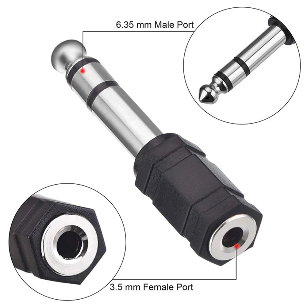 3.5mm Female To 6.35mm Male Stereo Headphone Audio Adaptor Microphone Connector TRS Tip Ring Sleeve For Audio Transfer
3.5mm Female To 6.35mm Male Stereo Headphone Audio Adaptor Microphone Connector TRS Tip Ring Sleeve For Audio Transfer