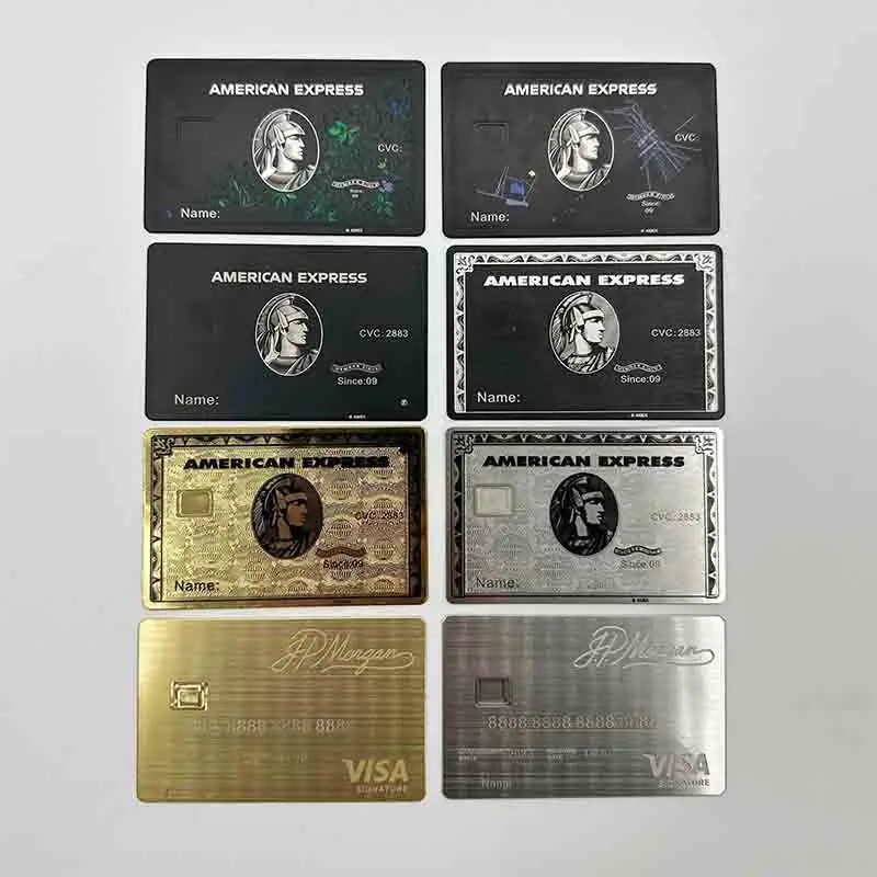 

4428 Magnetic Stripe Membership Bank Amex Metal Card Laser Cut Premium Custom Black Metal Credit Card