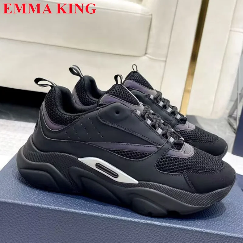 Новинка 2023, мужская повседневная обувь, кожаная сетчатая спортивная обувь, Роскошные Дизайнерские кроссовки на платформе со шнуровкой, женская обувь для бега и тренировок 
Новинка 2023, мужская повседневная обувь, кожаная сетчатая спортивная обувь, Роскошные Дизайнерские кроссовки на платформе со шнуровкой, женская обувь для бега и тренировок