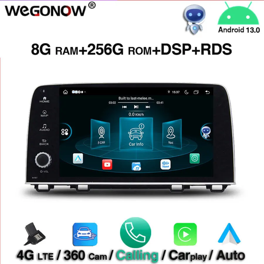 

360 Camera DSP 9" Android 13.0 8GB 256 GB 8 Core Car DVD Player GPS Map RDS Radio Wifi 4G LTE Bluetooth 5.0 for Honda CRV 2017