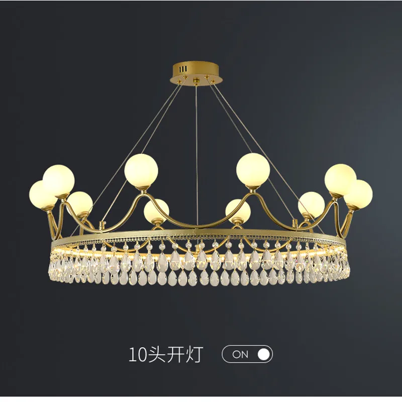 

Modern crystal chandeliers Foyer Dining Room Bedroom round chandelier G9 Glass ball Matte djustable circle gold chandelier