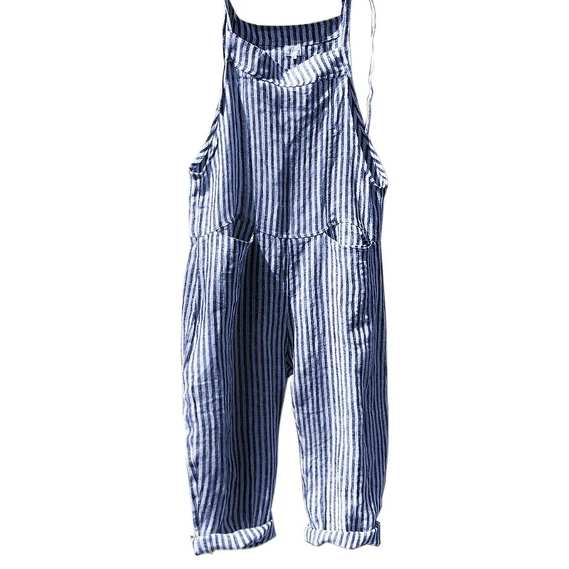 2023 Sling Striped Jumpsuits Wide-leg Trousers Women Summer Loose Casual Hip Hop Linen Sleeveless Woven Female Rompers Plus Size
2023 Sling Striped Jumpsuits Wide-leg Trousers Women Summer Loose Casual Hip Hop Linen Sleeveless Woven Female Rompers Plus Size