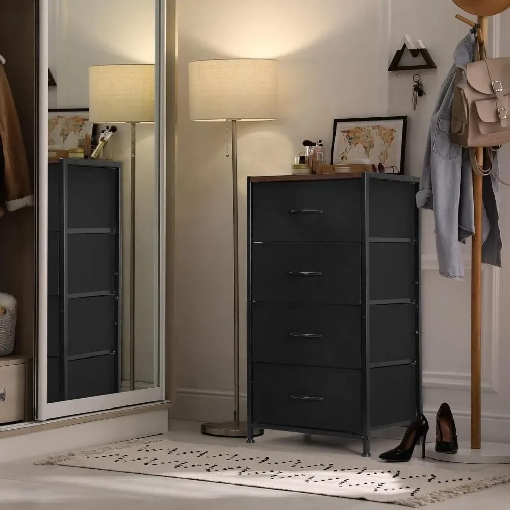 Dresser with 4 Drawers, Fabric Dressers Storage Drawers, Sturdy Steel Frame & Wood Top, Dressers for Bedroom, Hallway
Dresser with 4 Drawers, Fabric Dressers Storage Drawers, Sturdy Steel Frame & Wood Top, Dressers for Bedroom, Hallway