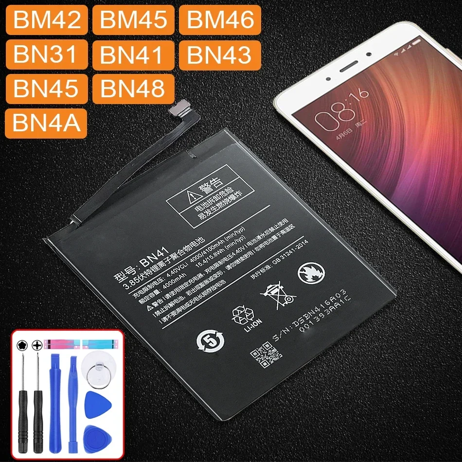 Аккумулятор для Xiaomi Redmi Note 2 3 4 4X 5 5A 6 7 Pro, модель BM42 BM45 BM46 BN31 BN41 BN43 BN45 BN48 BN4A BM 46 BN 31 41 43 45 48
Аккумулятор для Xiaomi Redmi Note 2 3 4 4X 5 5A 6 7 Pro, модель BM42 BM45 BM46 BN31 BN41 BN43 BN45 BN48 BN4A BM 46 BN 31 41 43 45 48