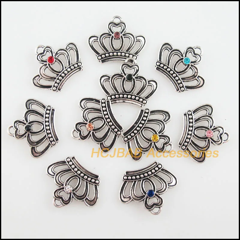 Fashion 20Pcs Tibetan Silver Plated Retro Crown Mixed Crystal Charms Pendants 18x22mm
Fashion 20Pcs Tibetan Silver Plated Retro Crown Mixed Crystal Charms Pendants 18x22mm