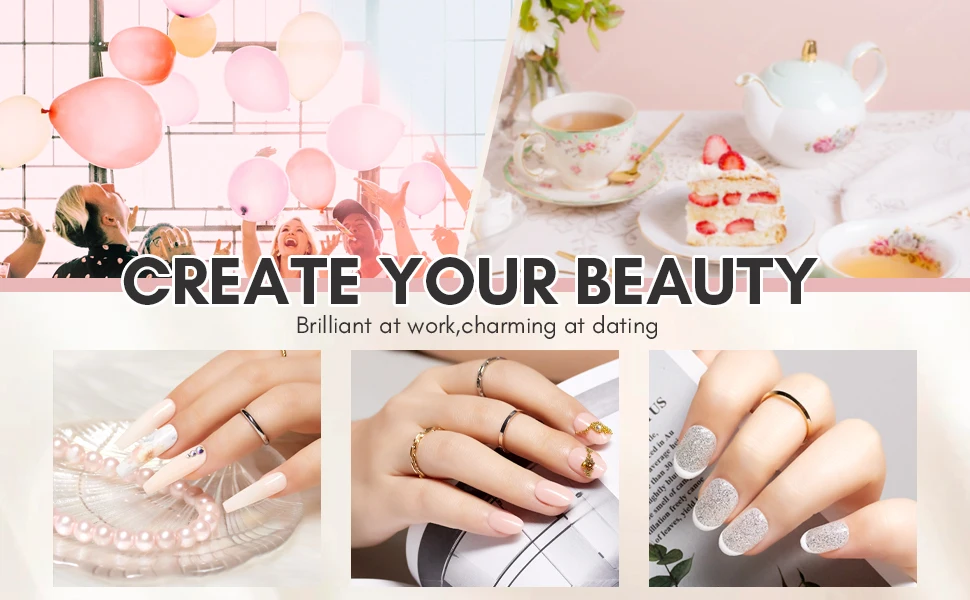 6 Color Dip Powder Nail Kit: Pink Nude Neutral Spring