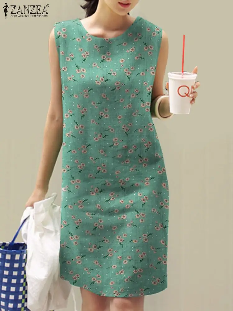 2023 ZANZEA Summer Floral Printed Dress Casual Beach Midi Sundress Fashion Sleeveless Tank Dresses Woman Elegant O-Neck Vestidos
2023 ZANZEA Summer Floral Printed Dress Casual Beach Midi Sundress Fashion Sleeveless Tank Dresses Woman Elegant O-Neck Vestidos
