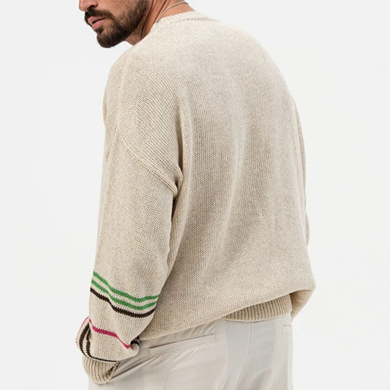 Streetwear Men's Sweaters Fashion Oversize Loose Long Sleeve Striped Jacquard Knit Top Men Casual Jumper Tops Knitting Sweater
Streetwear Men's Sweaters Fashion Oversize Loose Long Sleeve Striped Jacquard Knit Top Men Casual Jumper Tops Knitting Sweater