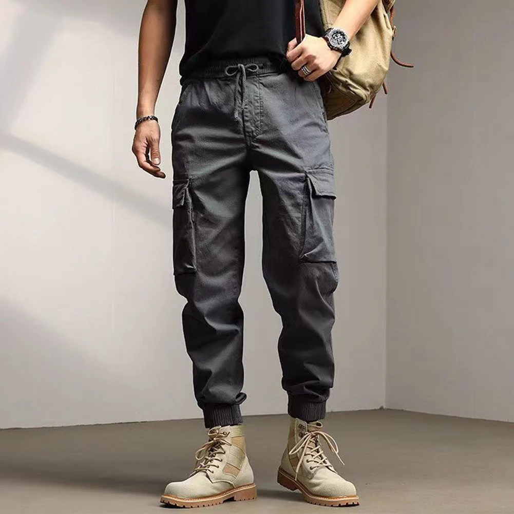 Mens Autumn Loose Cargo Pants With Multiple Pockets Straight Trousers Outdoor Overalls Drawstring Solid Men's Casual Pants
Mens Autumn Loose Cargo Pants With Multiple Pockets Straight Trousers Outdoor Overalls Drawstring Solid Men's Casual Pants