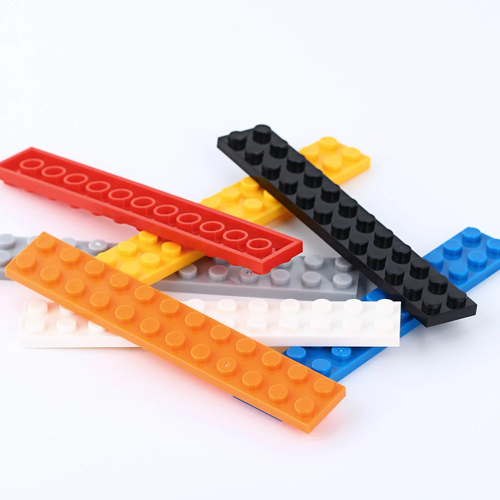5/10/20pcs Pack Colourful Plate 2*12 Brick DIY Building Block Compatible With 2445 Toy For Children Educational Creative Gift