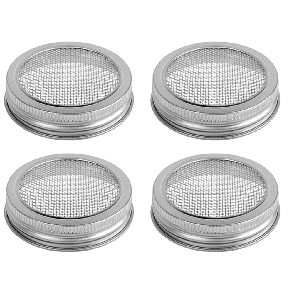 

4pcs 70mm Stainless Steel Strainer Sprouting Cover Lid Utensils For Kitchen For Jar Sprout Kitchen Gadgets Kitchen Item