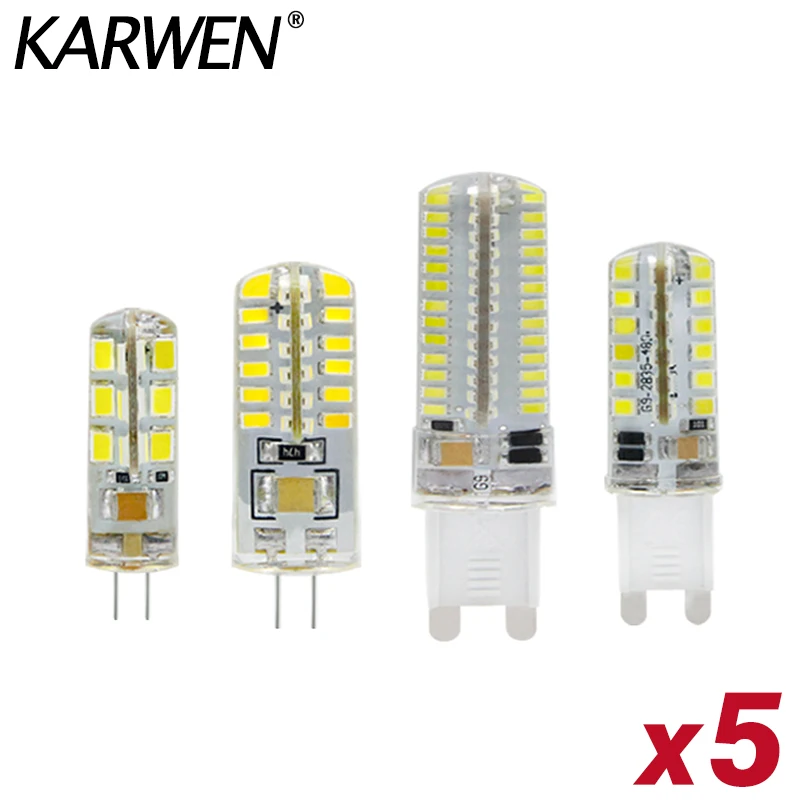 

5pcs/lot LED G4 G9 1w 2w 3w 4w 5w Replace 40w 60w Halogen Lamp Light AC DC 12V 220V 360 Beam Angle Chandelier Lampada LED Bulb